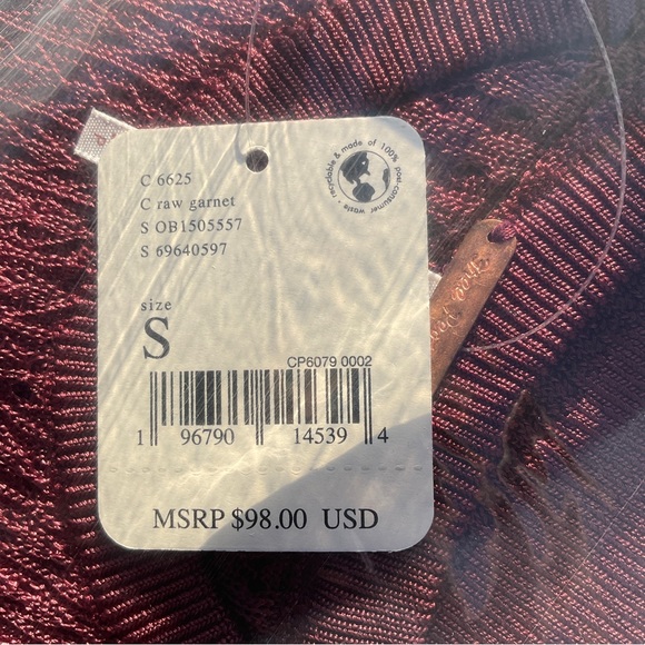 NWT Free People H2O Crew Pullover Open Stitch Knit Top Red Small OB1505557 Party - Picture 4 of 9